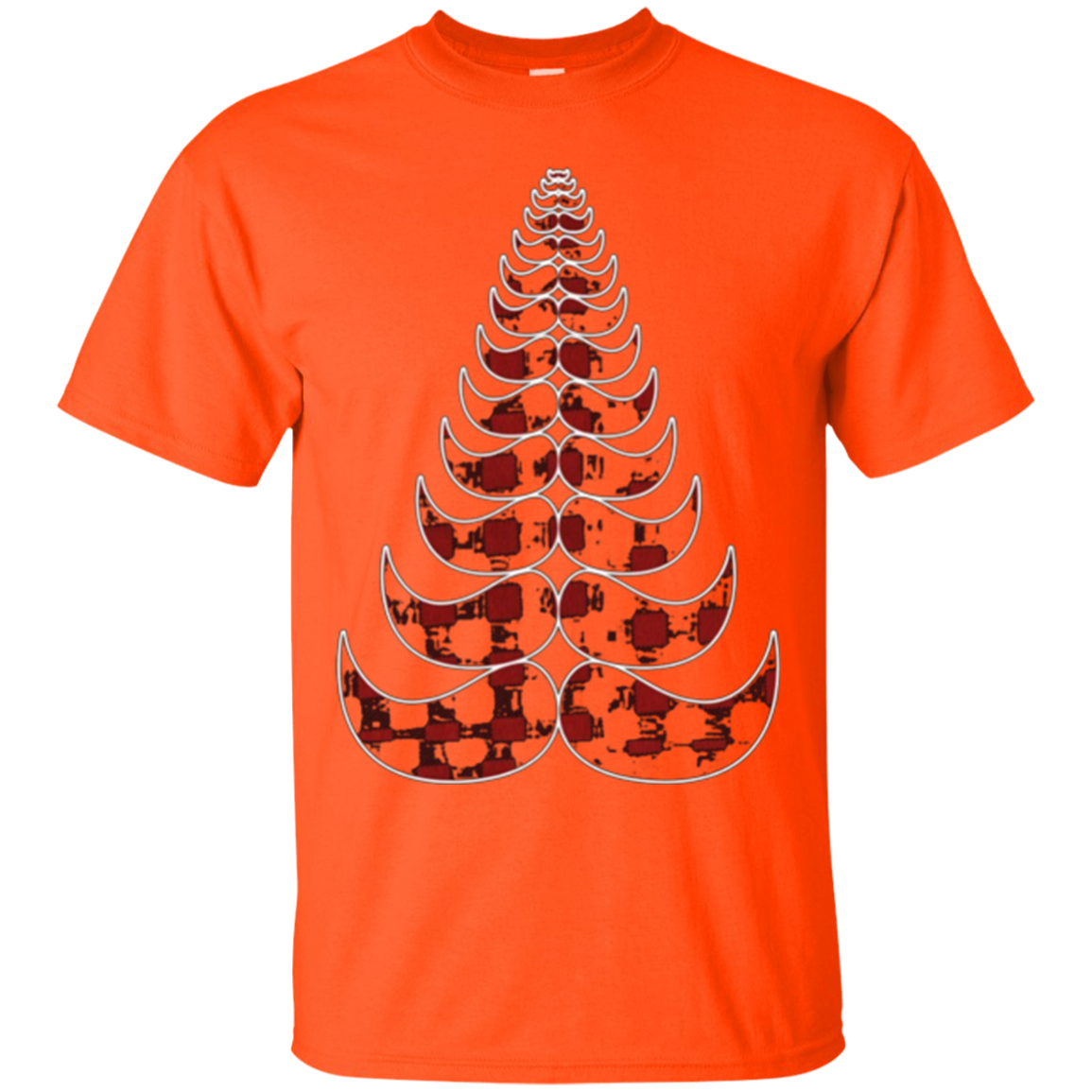 Christmas Tree Hipster Red Plaid Mustache T-Shirt