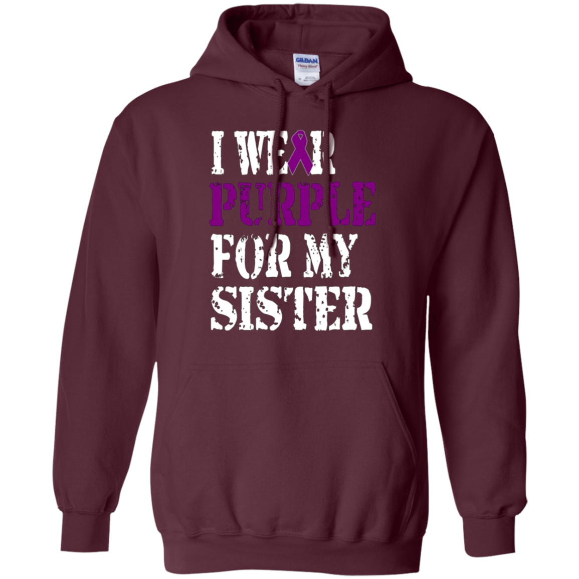 Alzheimer's Awareness T-shirt I Wear Purple For My Sister