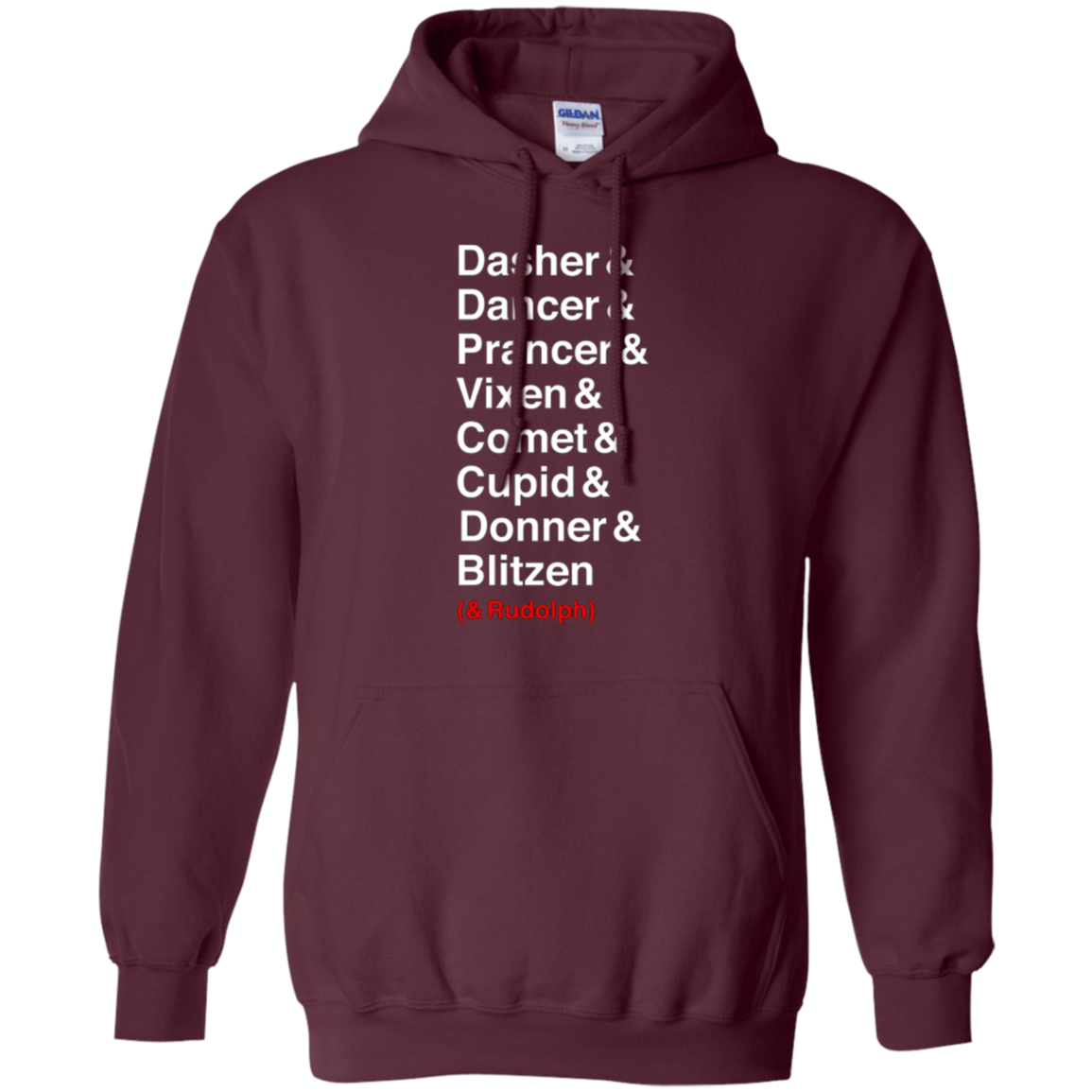 Santa's Reindeer roll call list Christmas shirt.