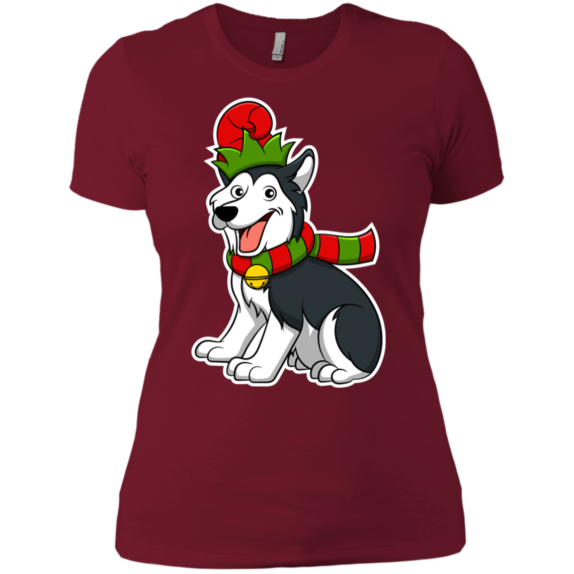 Christmas Siberian Husky Dog T-Shirt, Puppy Xmas Gift