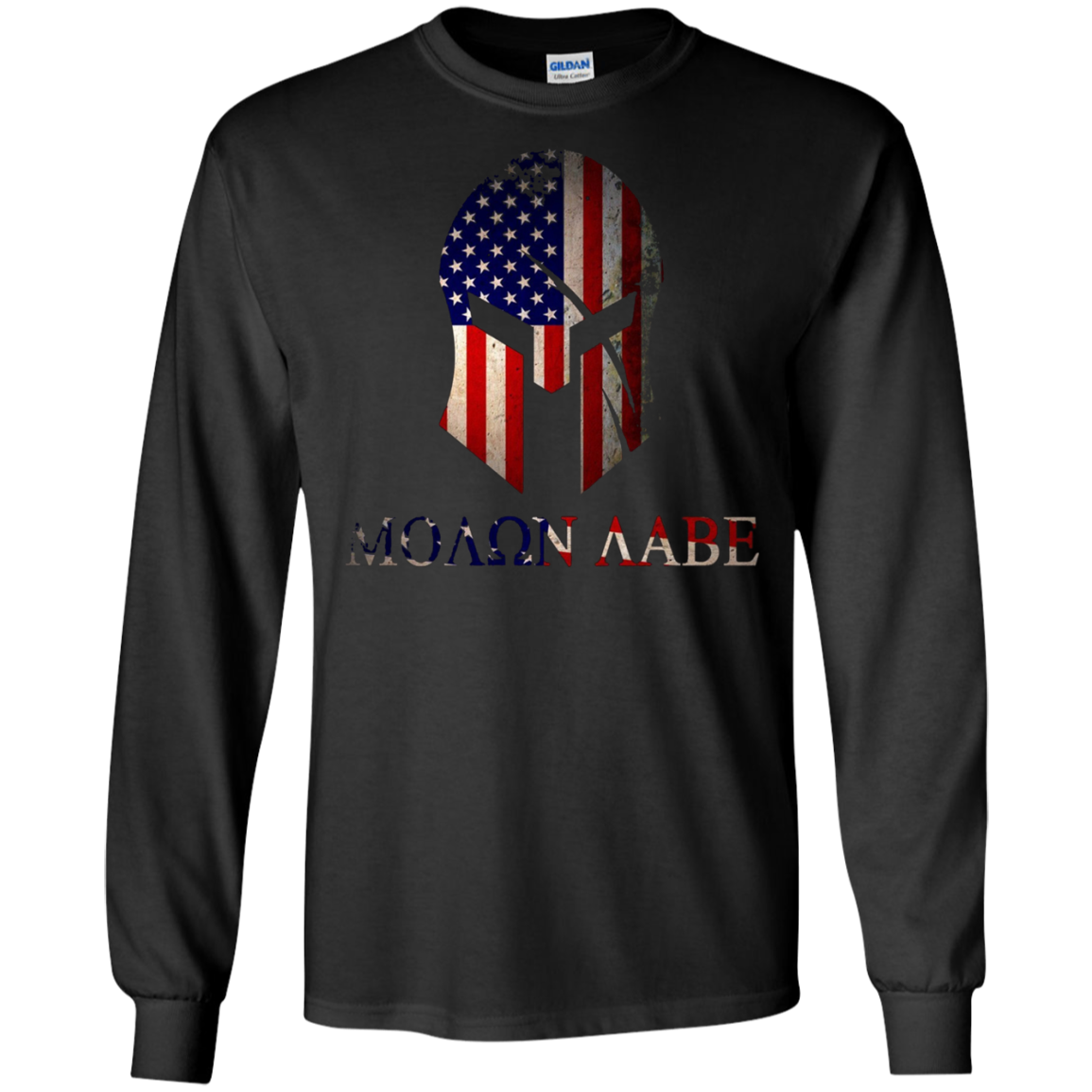 American Spartan Warrior Molon Labe Flag T-Shirt