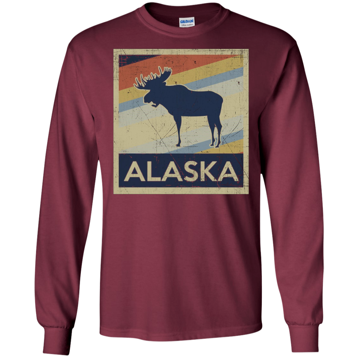 Alaska Moose Retro State Love T Shirt
