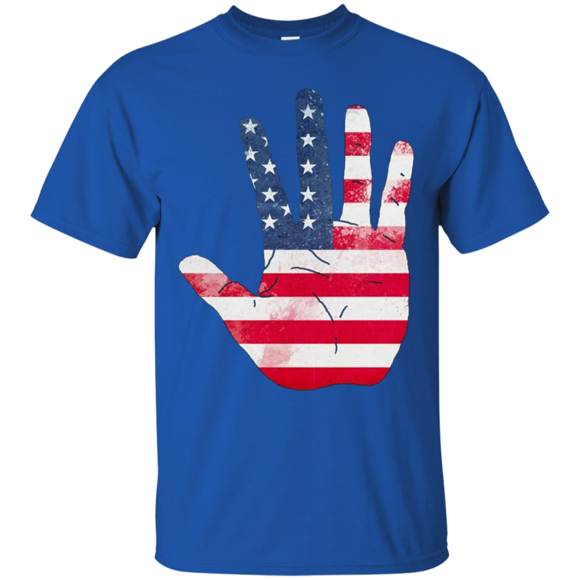 American Flag Waving Hand Hi Five Patriotic Gift Long Sleeve