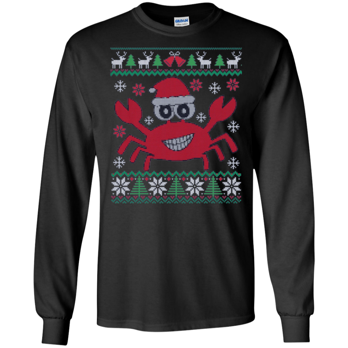 Santa Claws Festive Crab Ugly Christmas Sweater T-Shirt