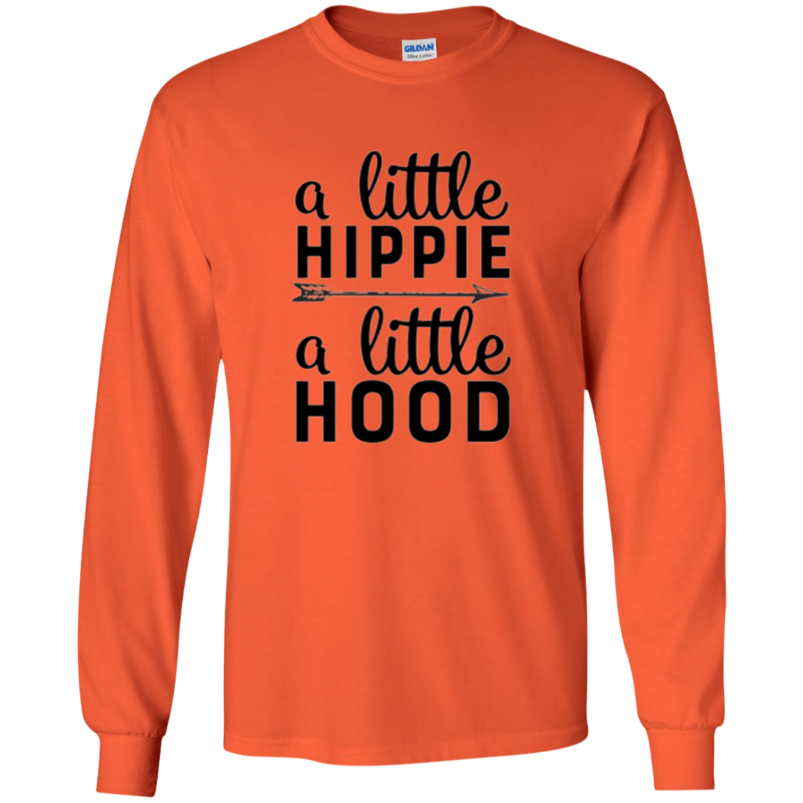 A Little Hippie A Little Hood Funny Gym Workout Long Sleeve