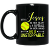 Image of WITH JESUS IN HER HEART & A Softball Hand She Is T-Shirt