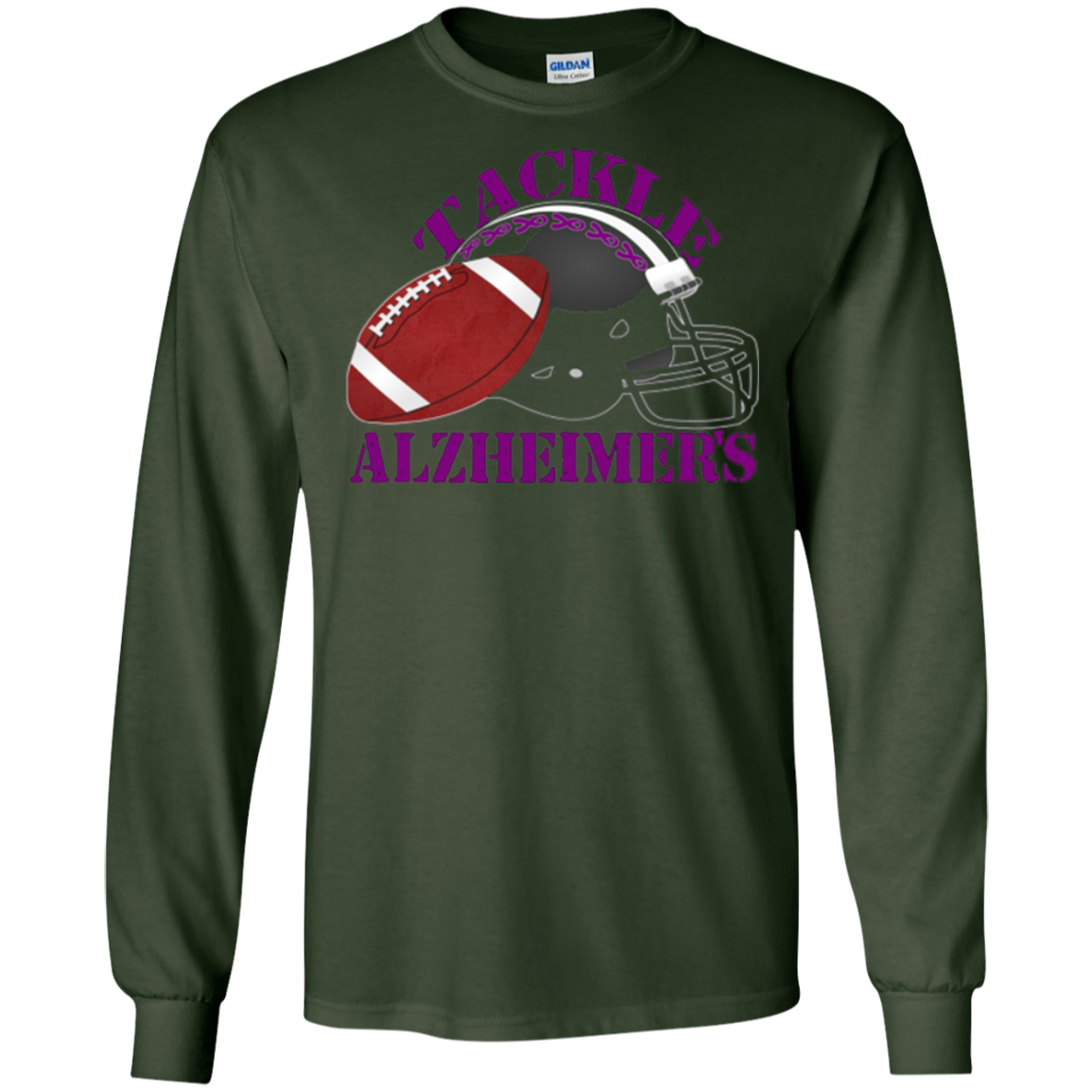 Alzheimer Awareness Purple Ribbon T-Shirt For Football Fans
