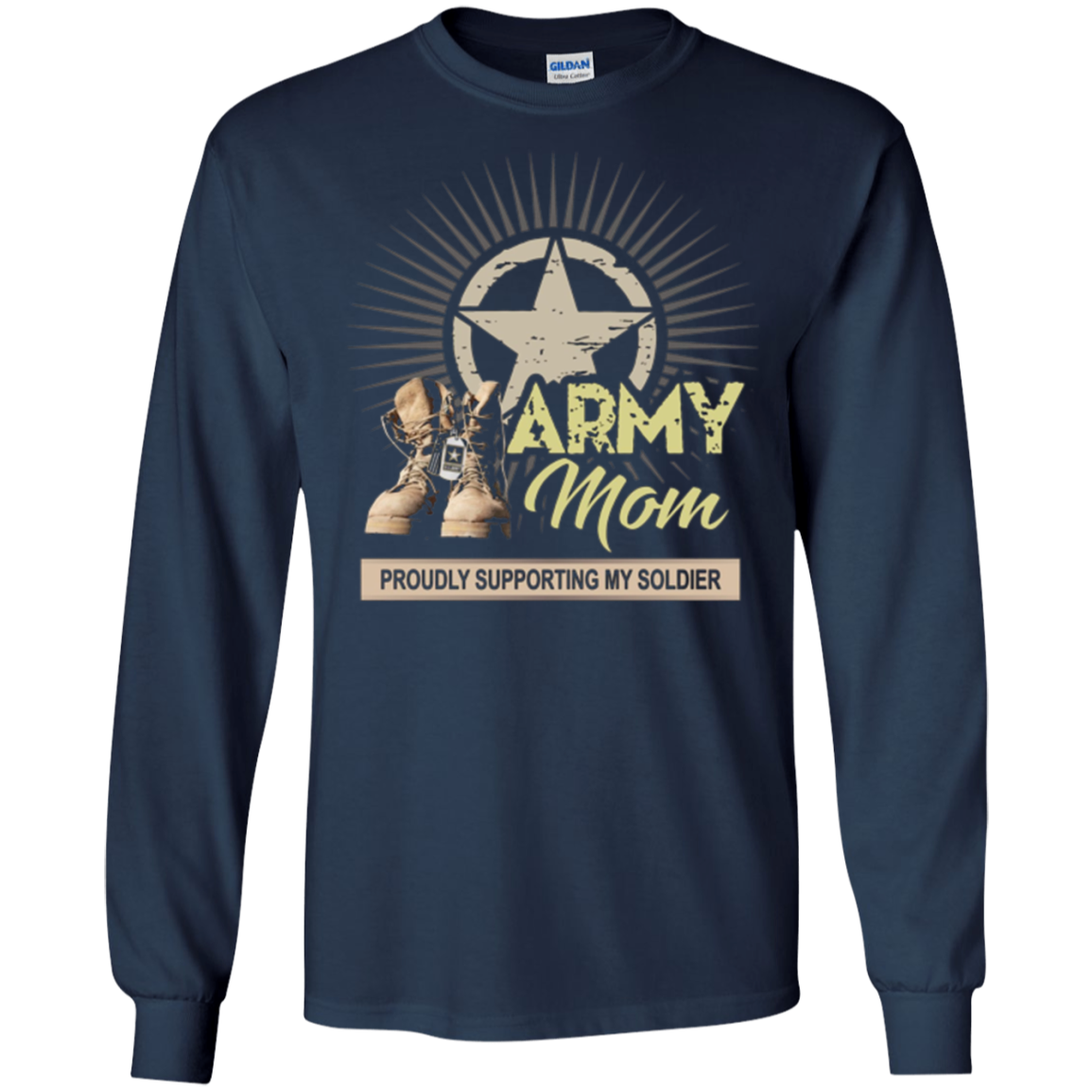 Army Mom Proudly Supporting My Soldier T-Shirt Veterans Gift