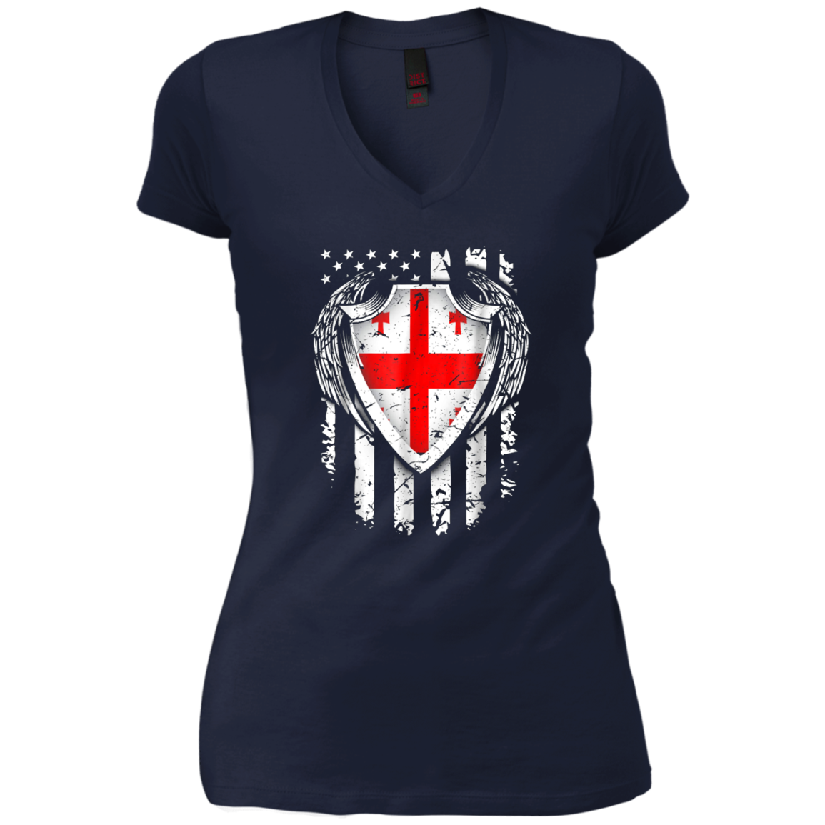 Angel Georgian American Flag Patriotic Georgia USA Tshirt