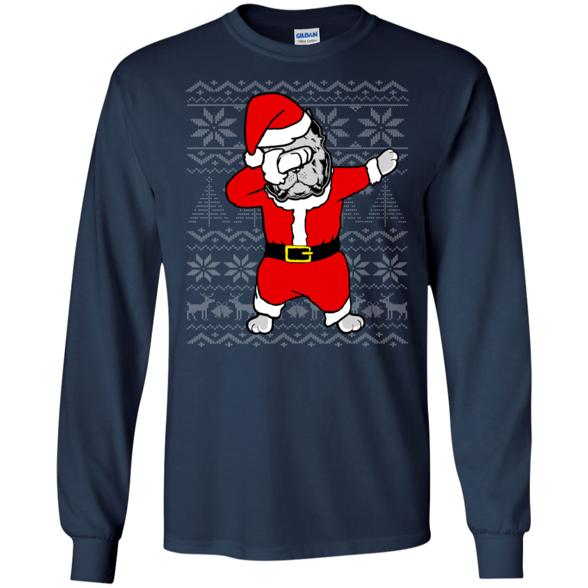 American Bully Dabbing Santa Claus Xmas