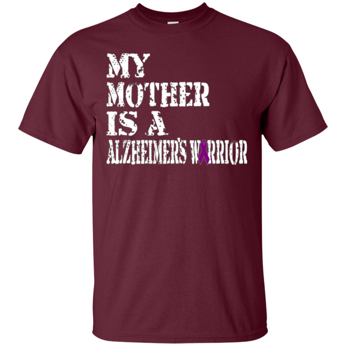 Alzheimer's Awareness Tshirt For Mothers Purple Ribbon Tee