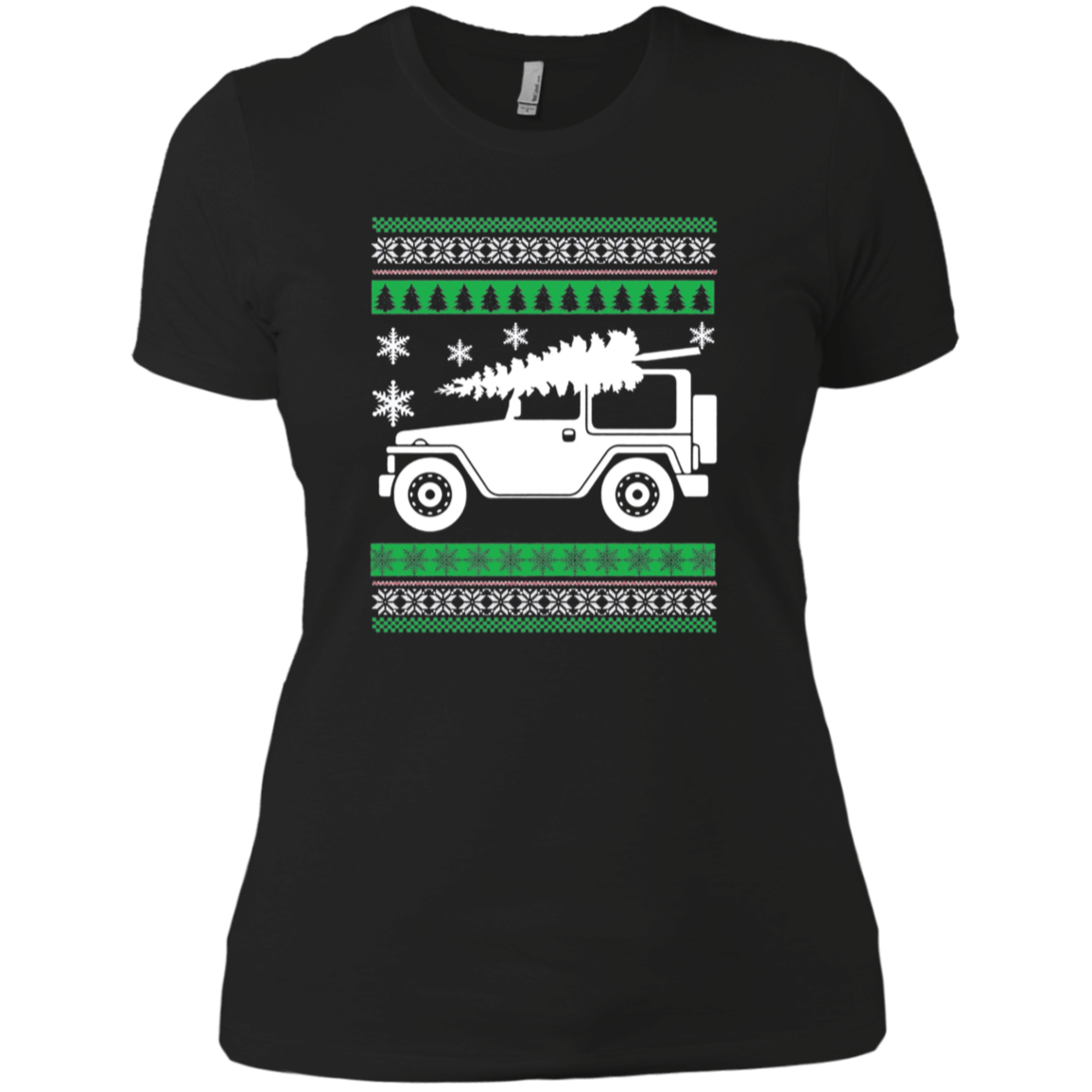 Santa's Jeep Christmas Tree Ugly Sweater Party