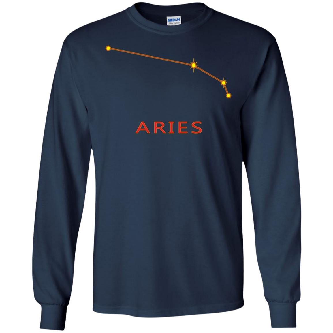 Aries Star Chart Zodiac Long Sleeve T-Shirt