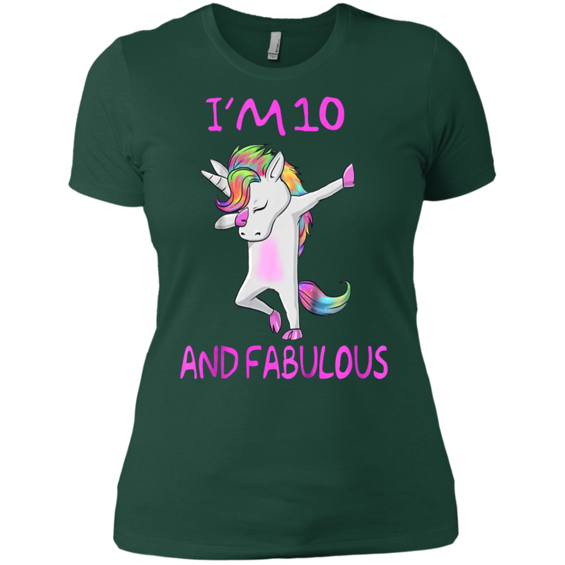 10 and fabulous sweet tenth-Birthday unicorn dab t shirt