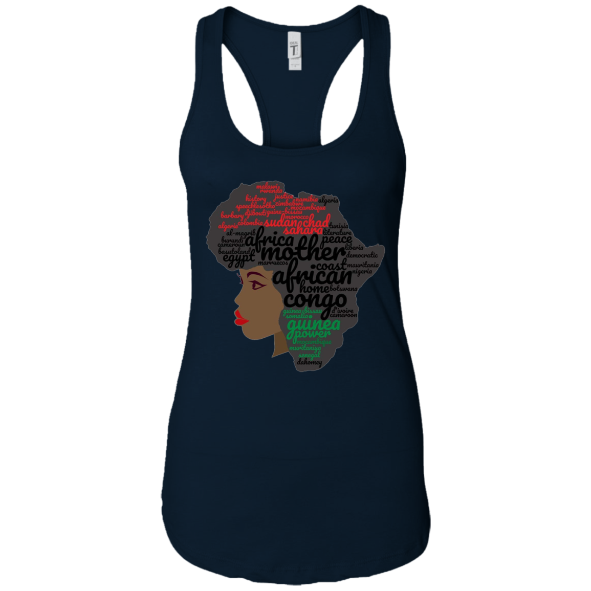 Afro Word Art Natural Hair T-Shirt for Black Women