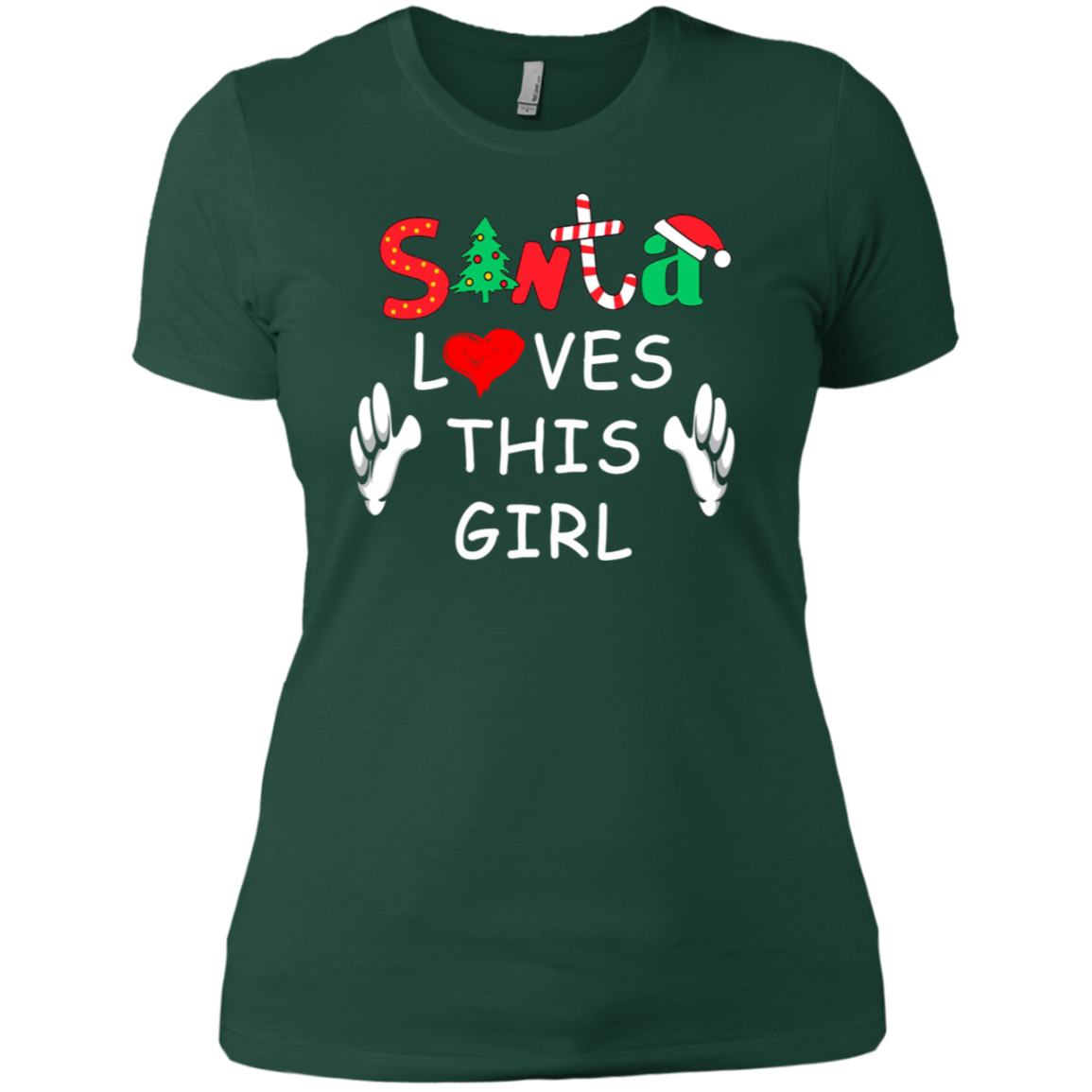 Santa Loves This Girl T Shirt Funny Christmas Gift Shirts