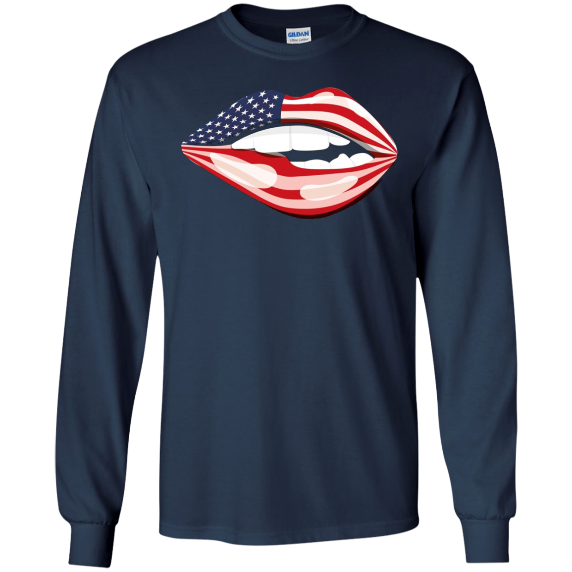American USA Flag Lips - Independence Day 4th July Shirt