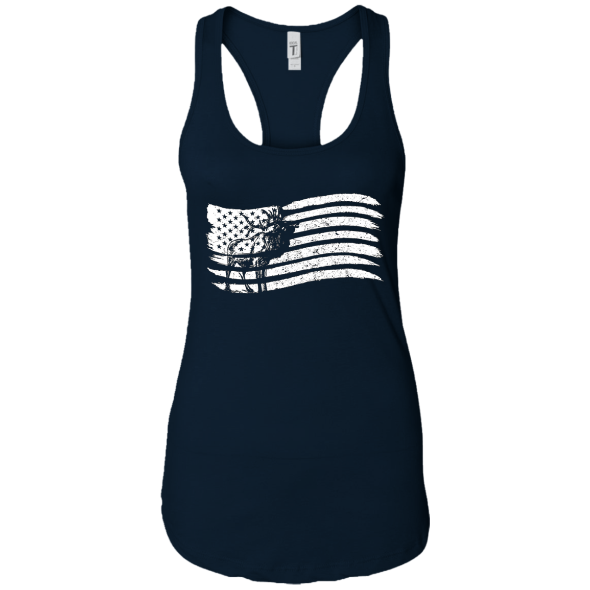 American Flag T-Shirt With Elk Vintage Look