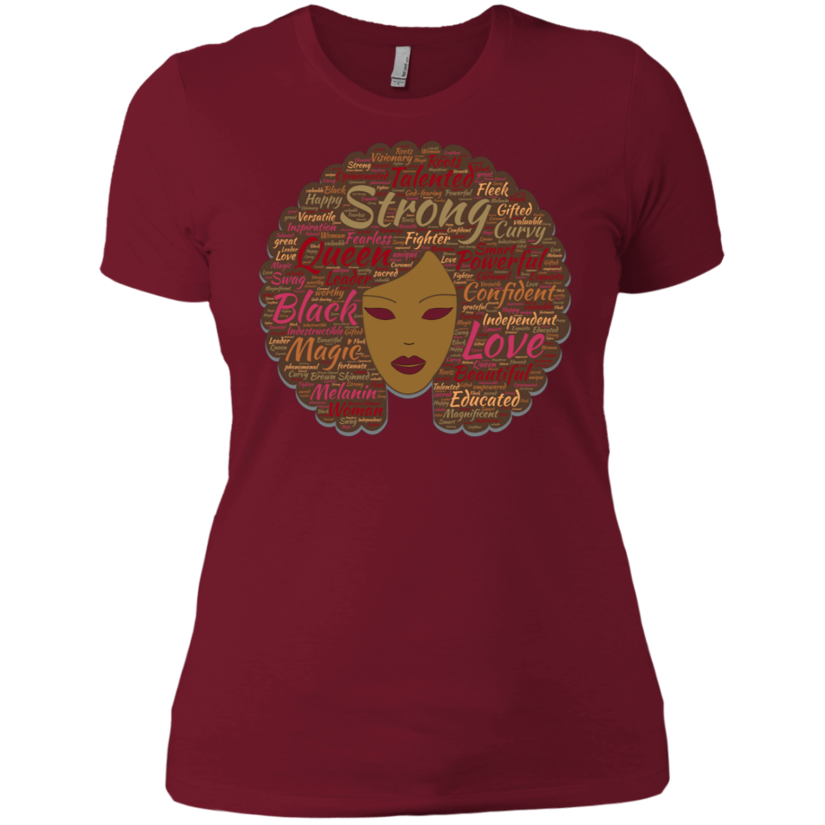 Afro Word Art Black History Month Natural Hair T-Shirt