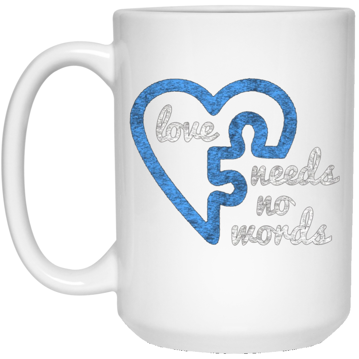 L'amour de l'autisme n'a pas besoin de mots T-shirt de pièce de puzzle en détresse