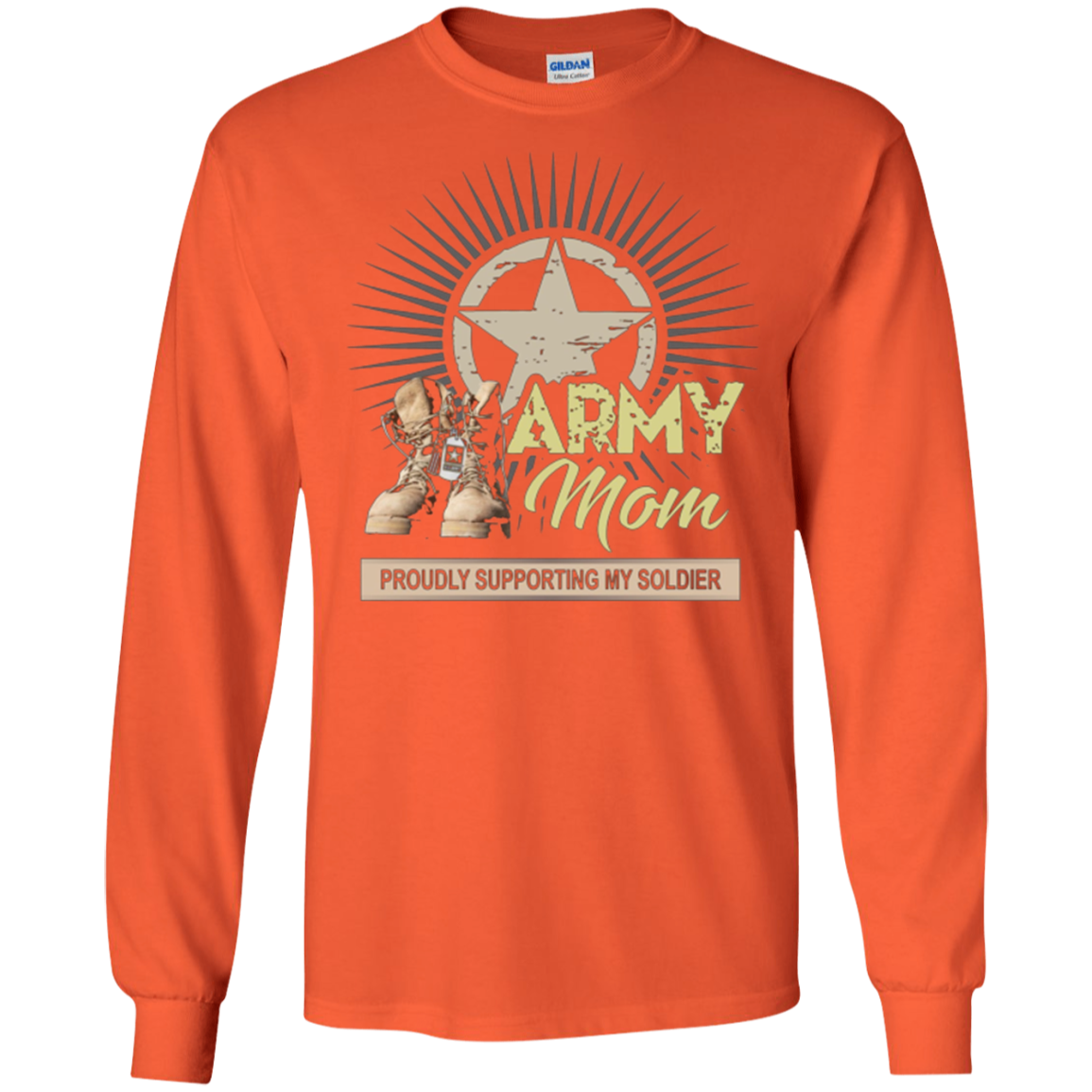 Army Mom Proudly Supporting My Soldier T-Shirt Veterans Gift
