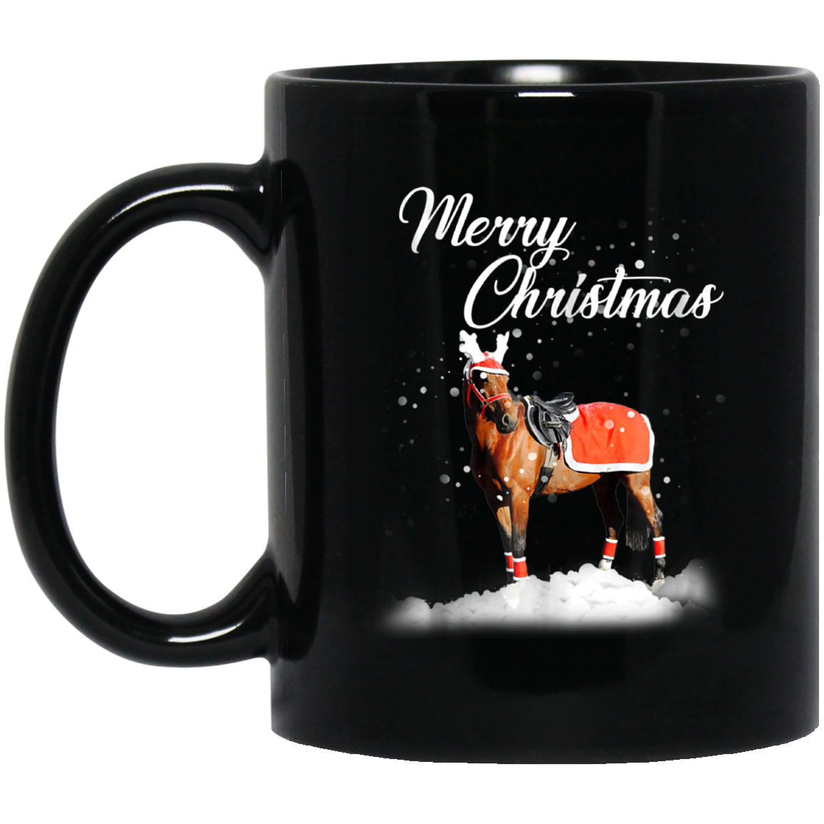 Santa Merry Christmas Horse TShirt Farm Farmer Christmas Tee