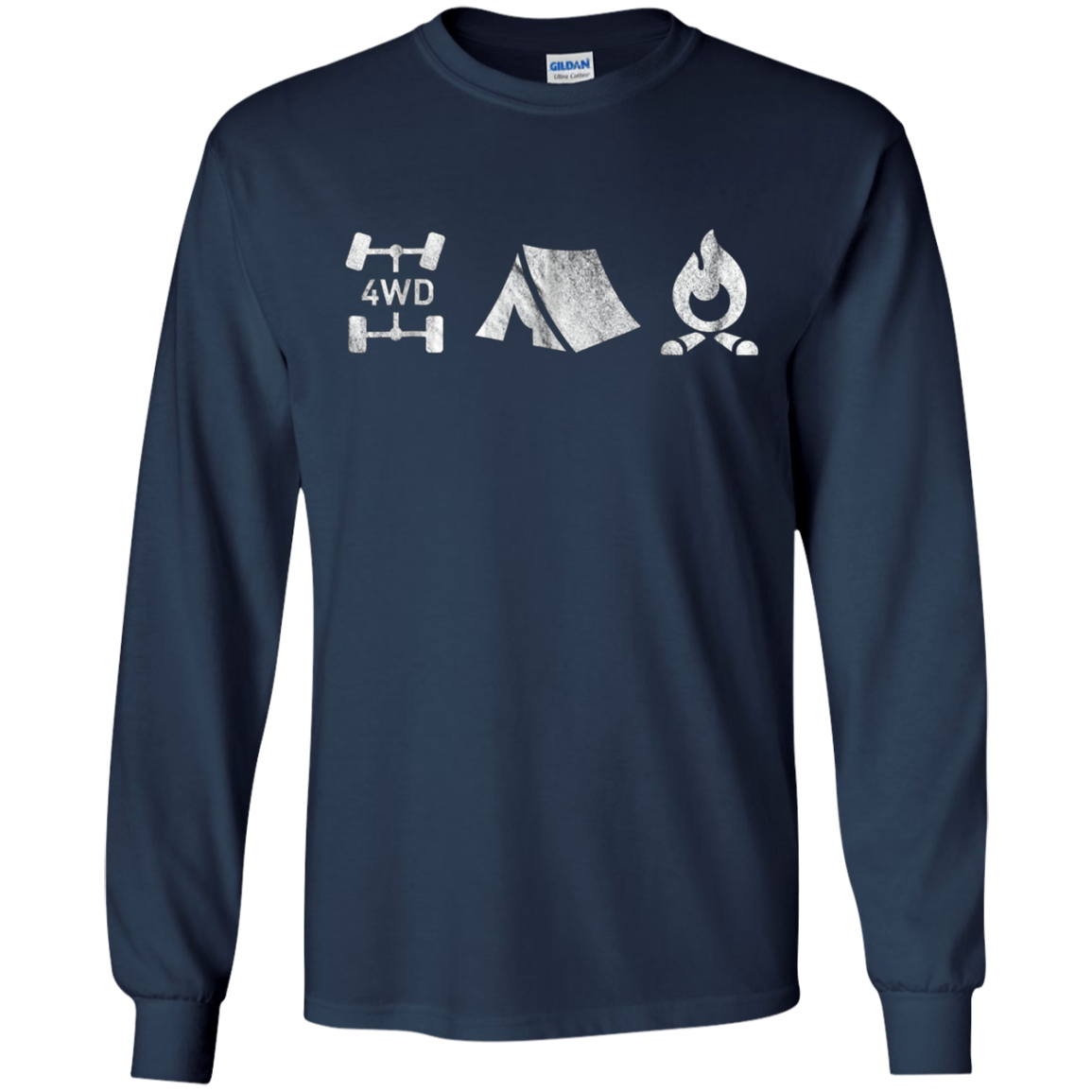4WD Overland Explorer Tee 4x4 Tent Camp Fire T-Shirt