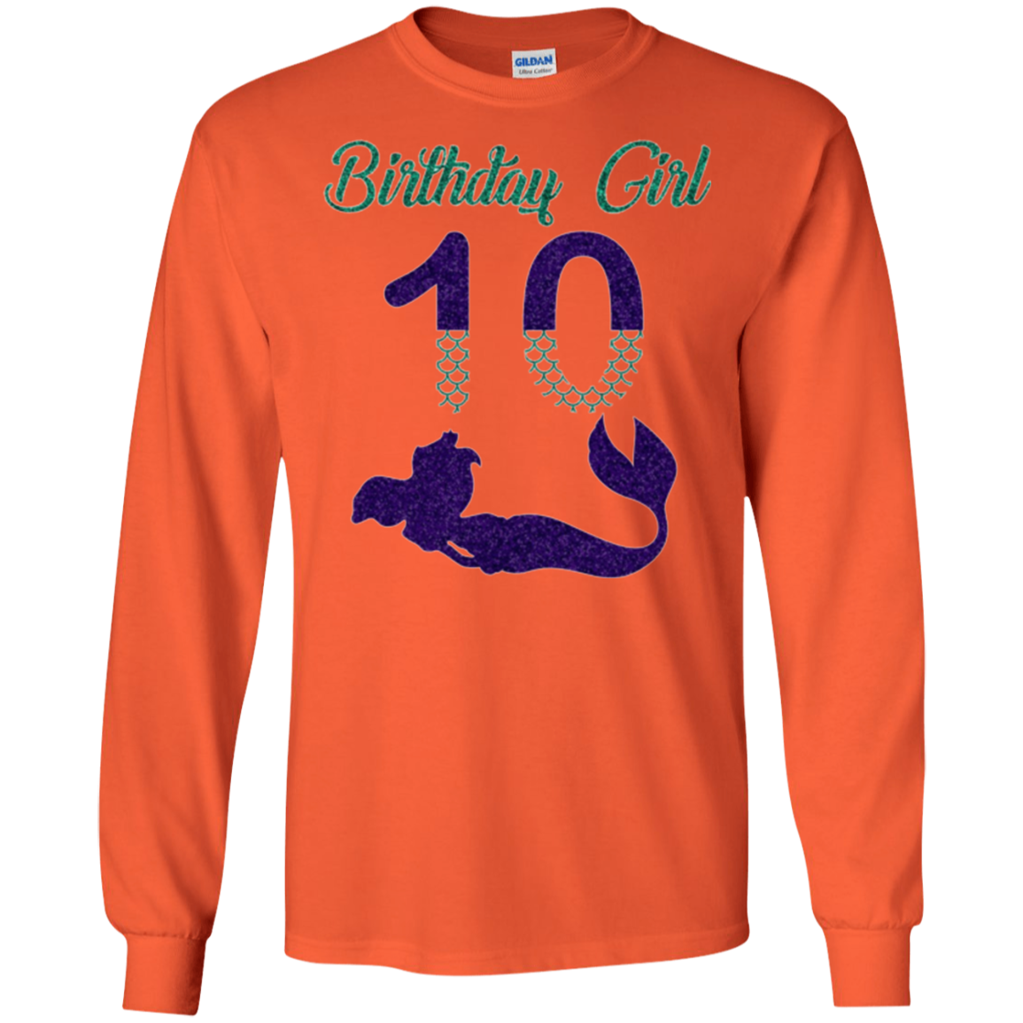 10th Birthday Girl Purple Mermaid T-Shirt