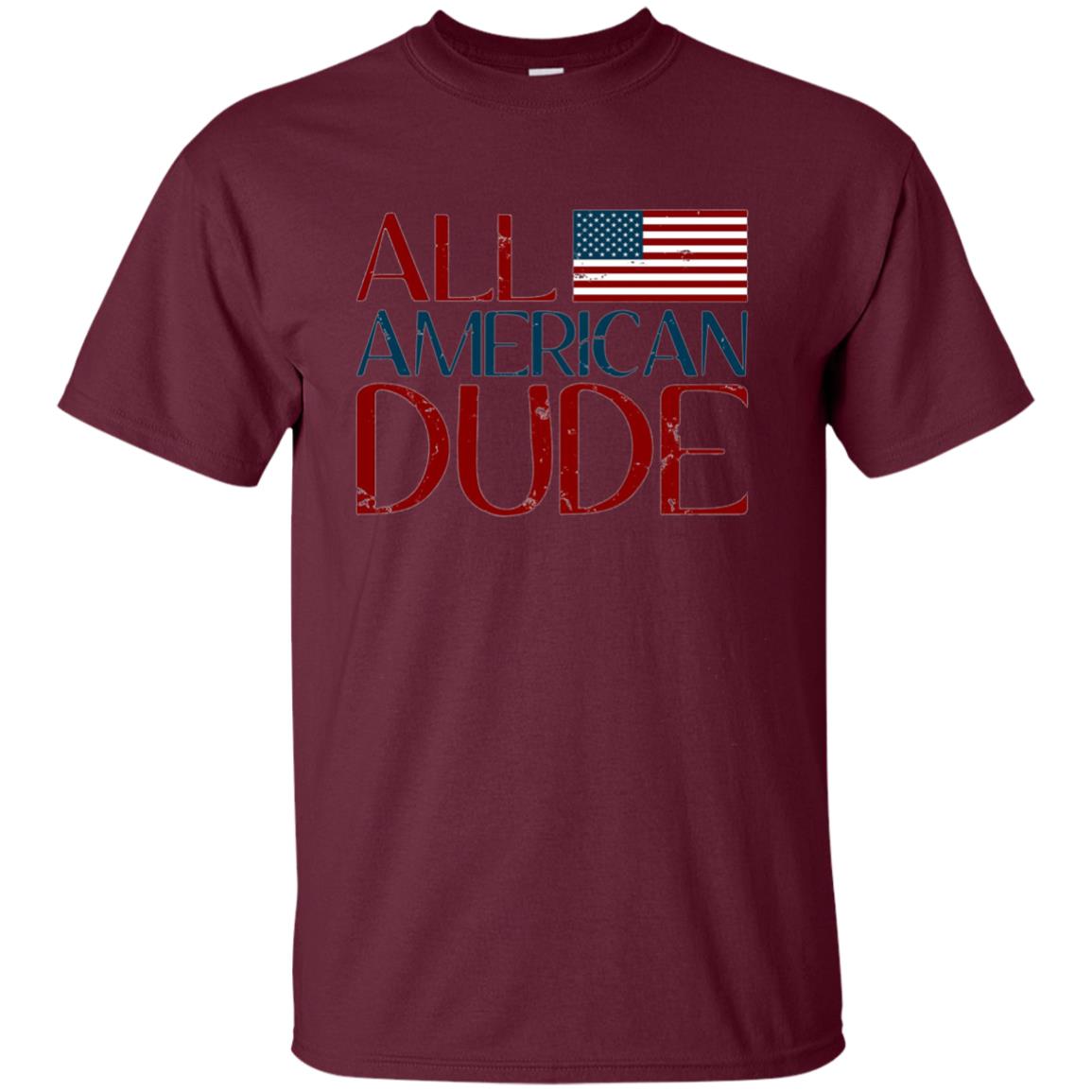 All American Dude 4th of July Patriotic America USA Shirt LS