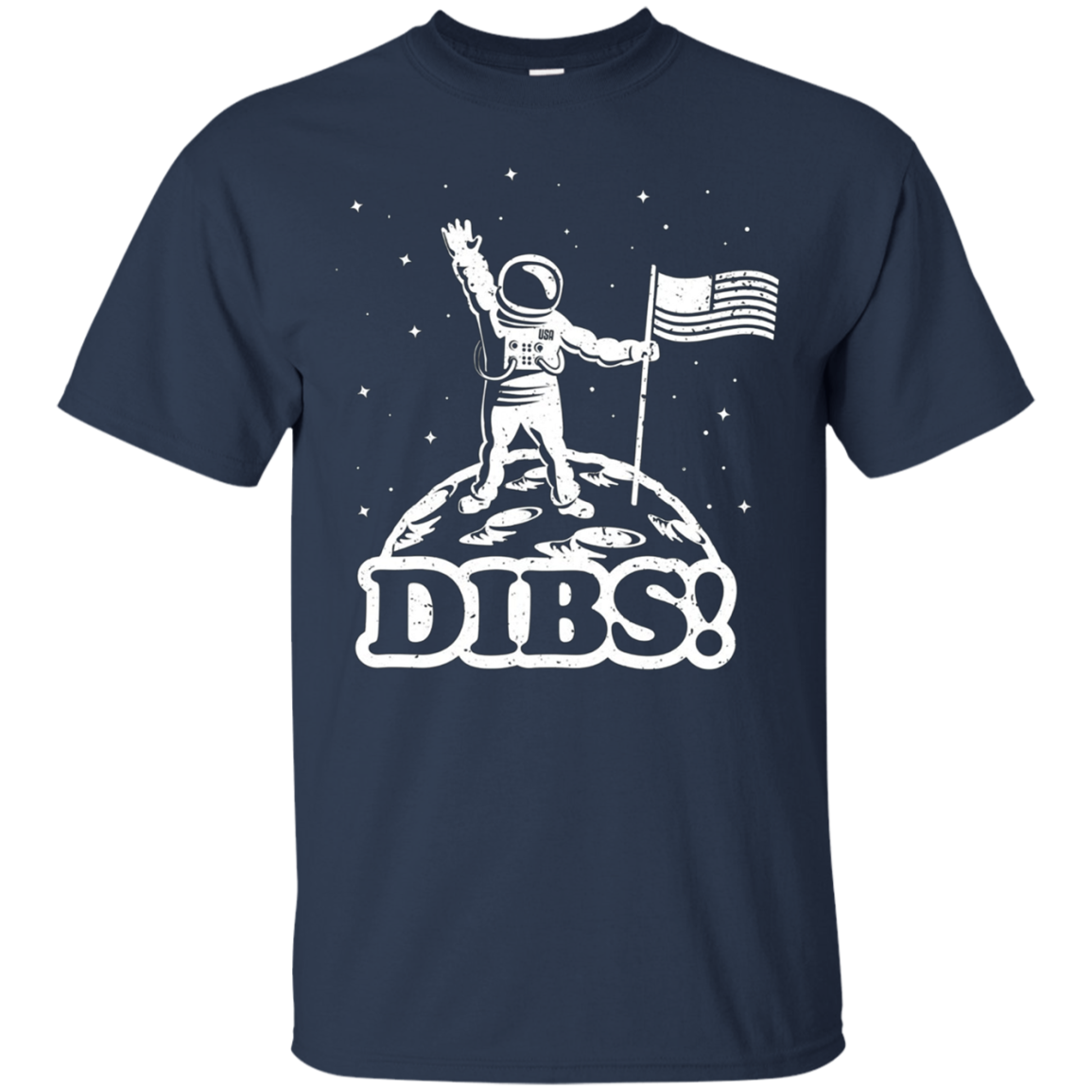 American Flag on Moon July 4th funny t shirt Astronaut space