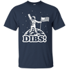 Image of American Flag on Moon July 4th funny t shirt Astronaut space