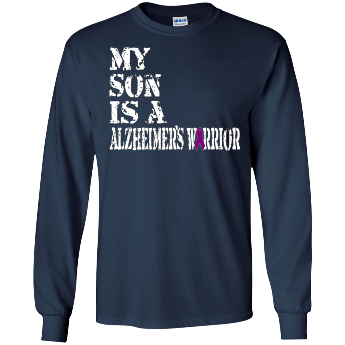 Alzheimer's Awareness Shirt For Son Purple Ribbon Tee