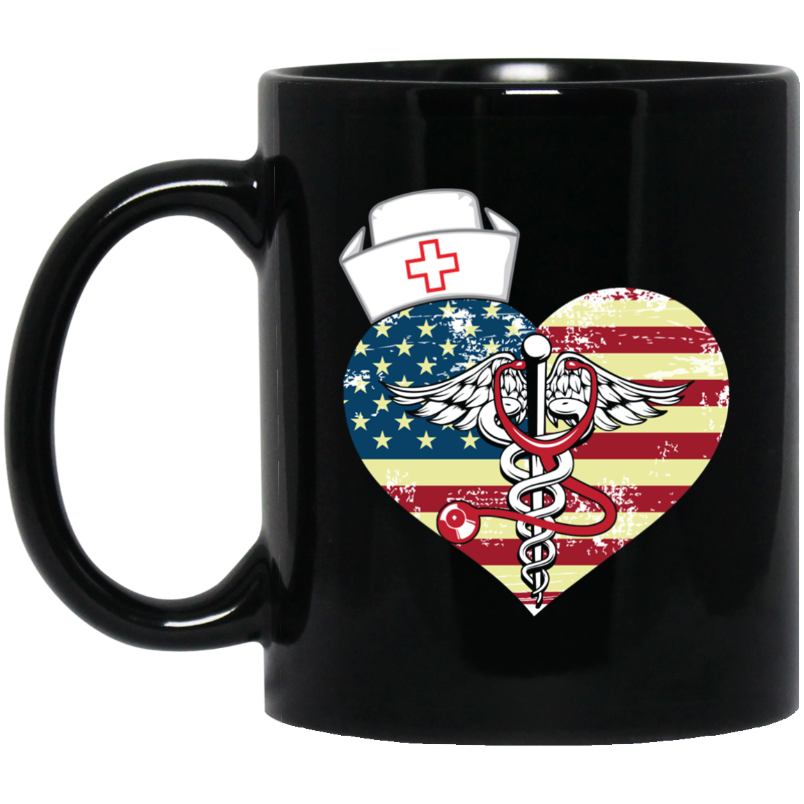 American Flag Nursing Heart National Nurse Week T-shirt