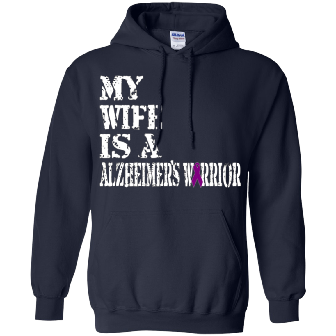 Alzheimer's Awareness T-Shirt For Wife Purple Ribbon Tee