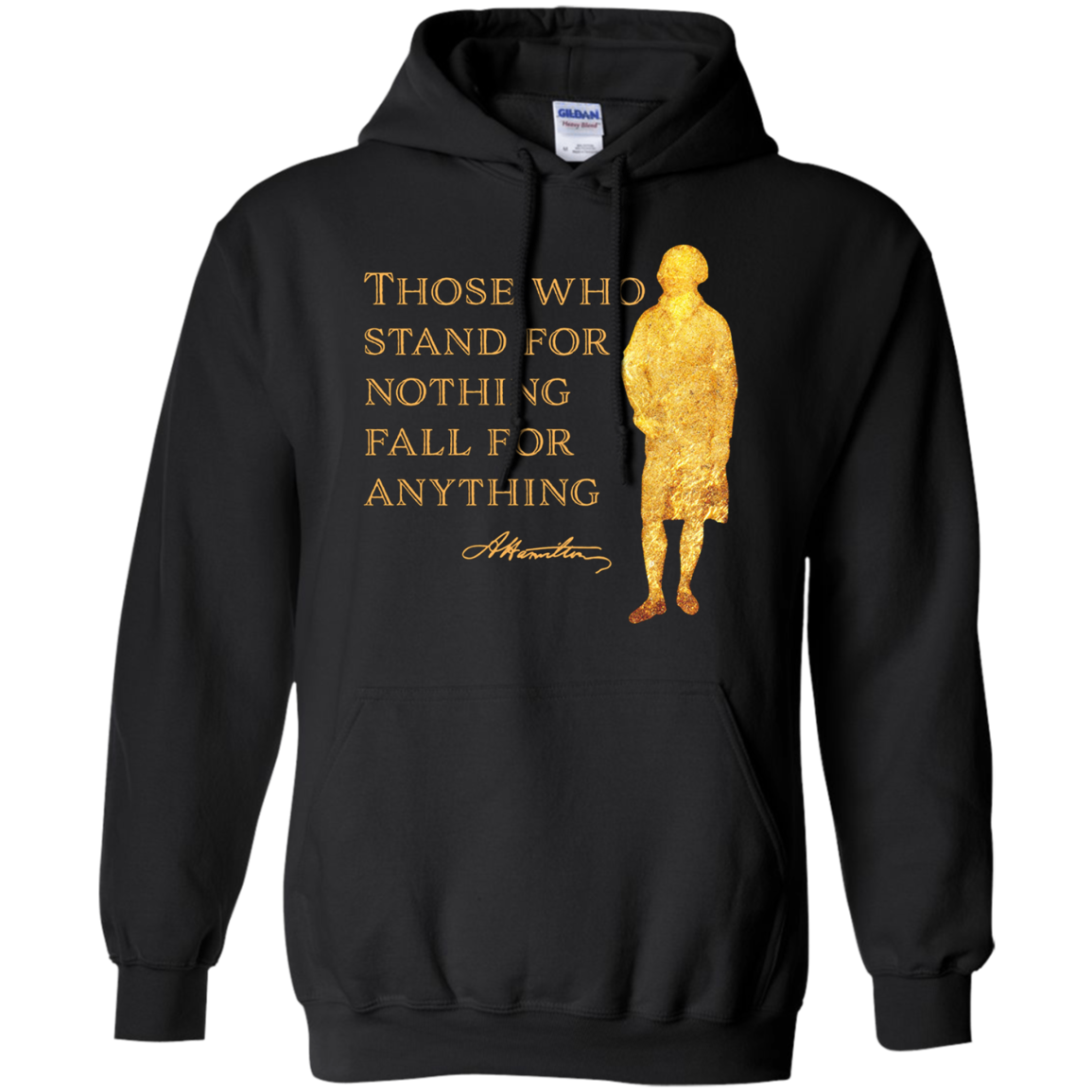 Alexander Hamilton Quote Shirt Gold Silhouette T-Shirt