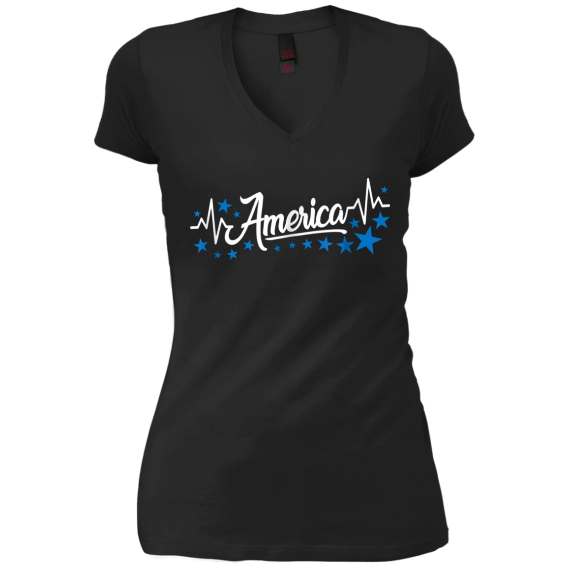 America Heartbeat Blue Shirt Fourth of July Outfit Stars