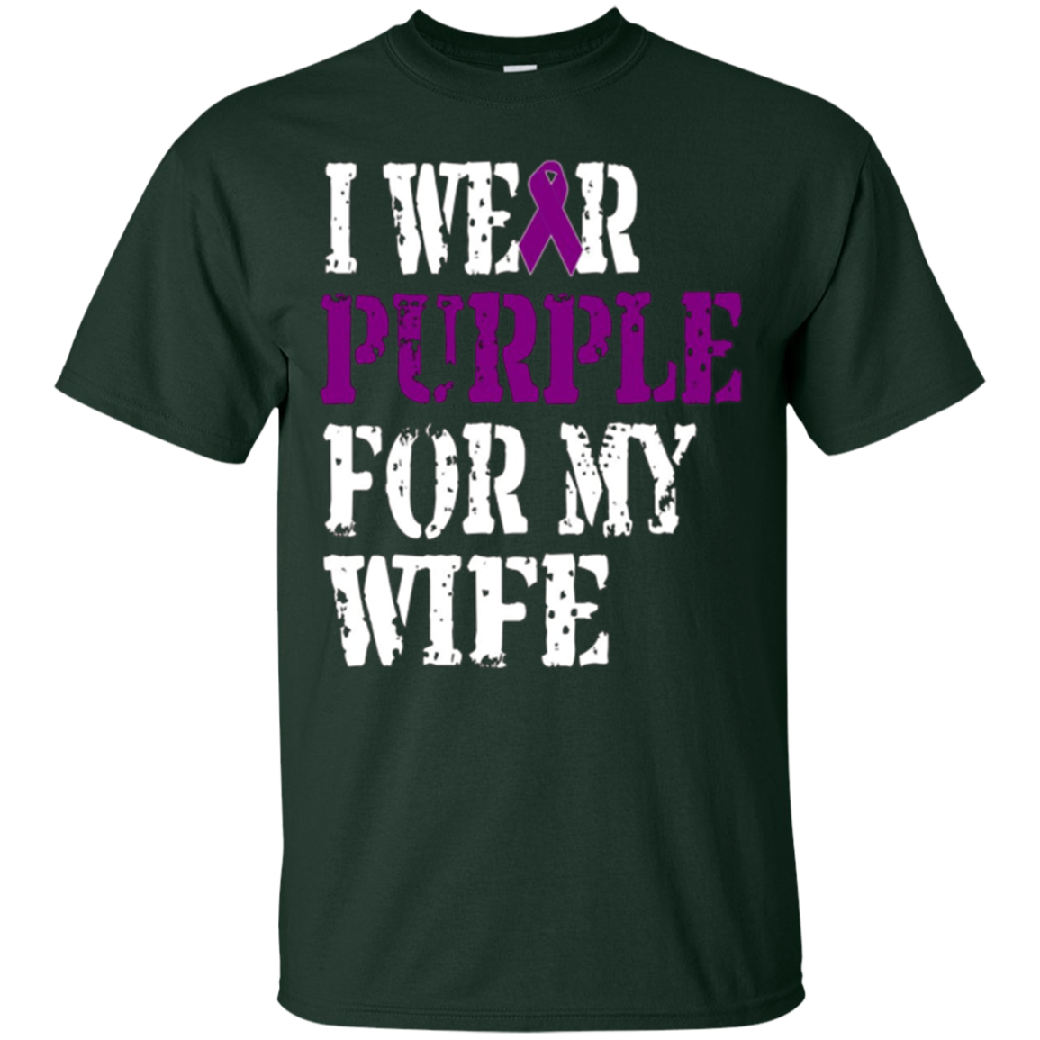 Alzheimer's Awareness T-shirt I Wear Purple For My WIfe