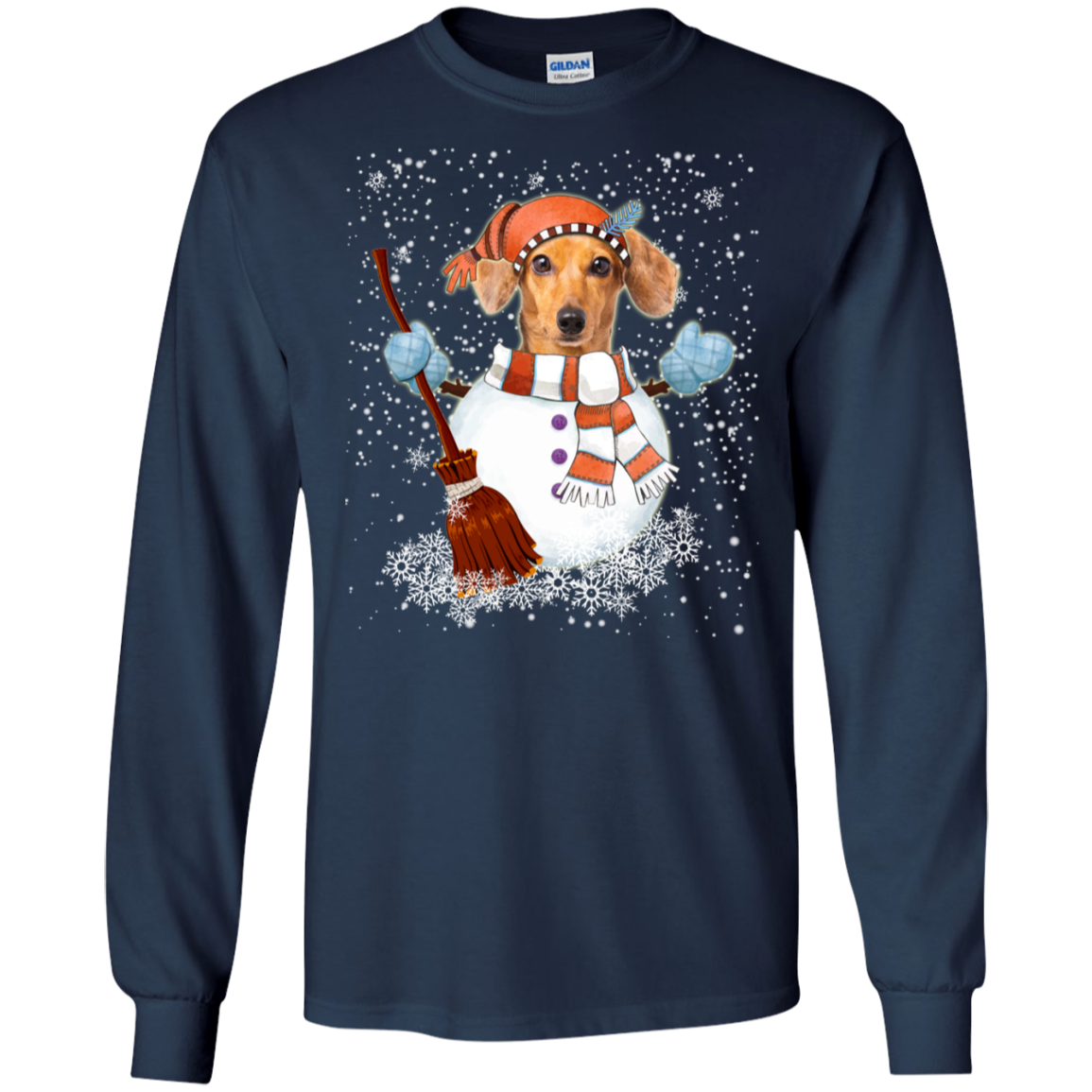 Christmas Snowman Dachshund Funny T-shirt