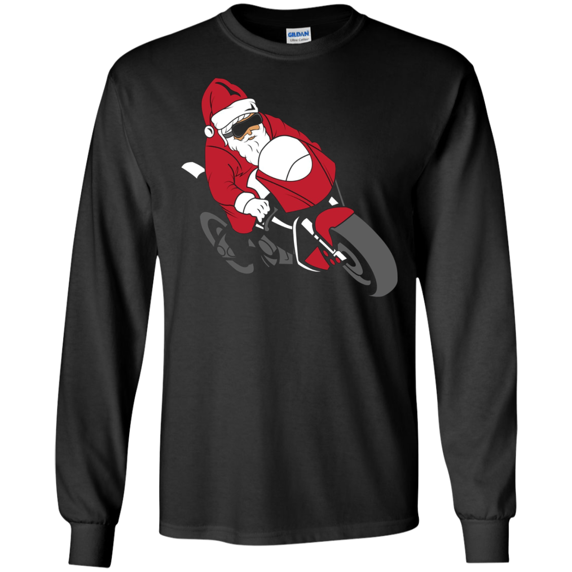Santa Motorcycle T-Shirt | Funny Christmas Bike Shirt