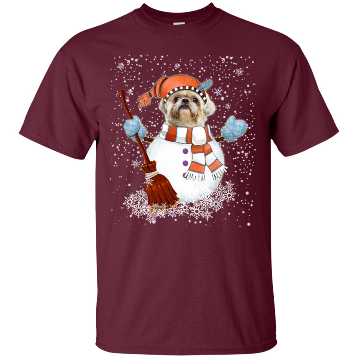 Christmas Snowman Shih Tzu Funny T-shirt