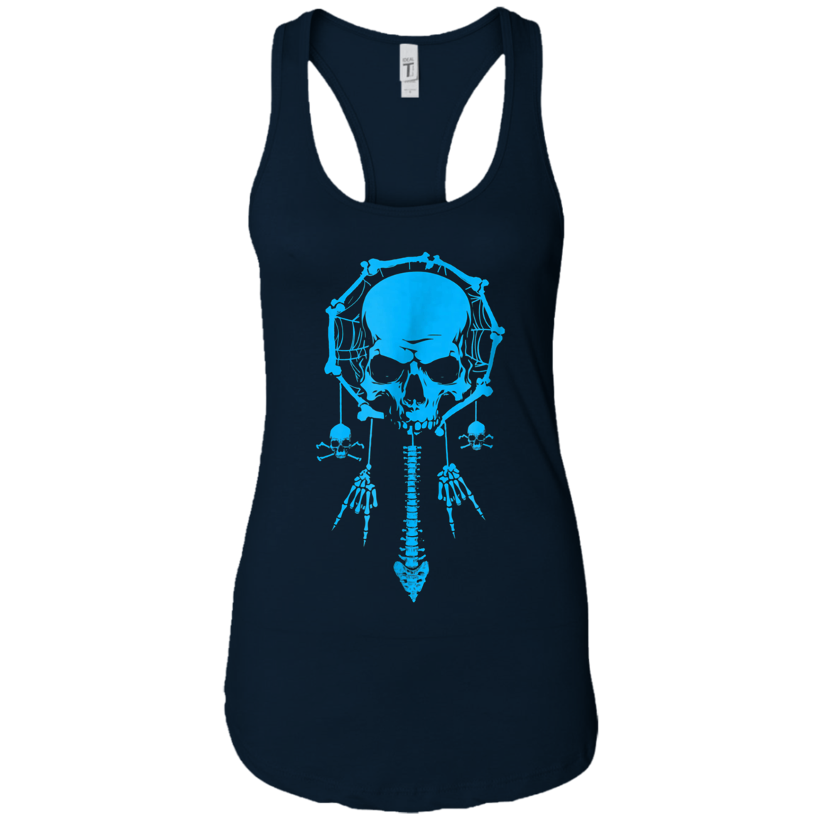 Funny Halloween T-Shirt Dream Catcher Skull Bone Rock Hand