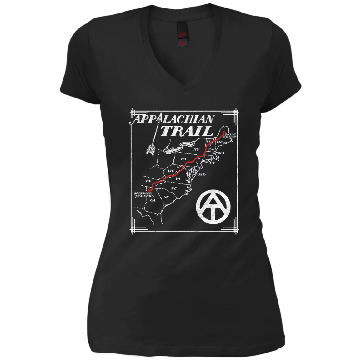 Appalachian Trail Map Retro Long Sleeve Tee Shirt