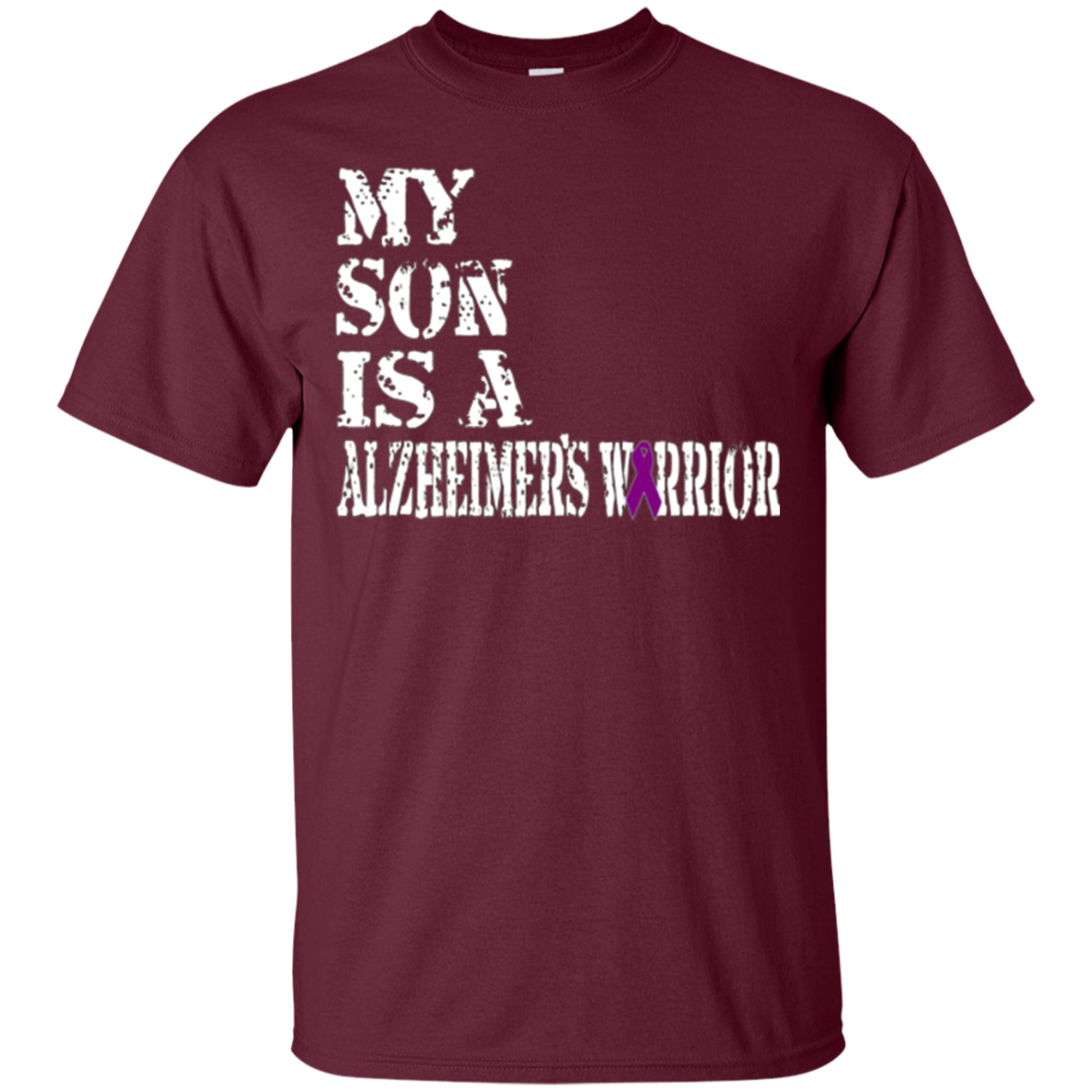 Alzheimer's Awareness Shirt For Son Purple Ribbon Tee