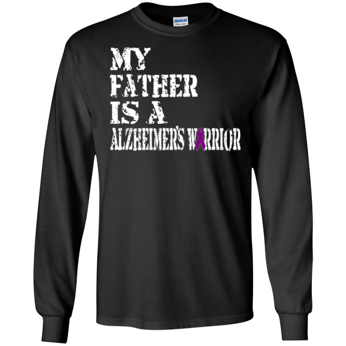 Alzheimer's Awareness Shirt For Fathers Purple Ribbon Tee