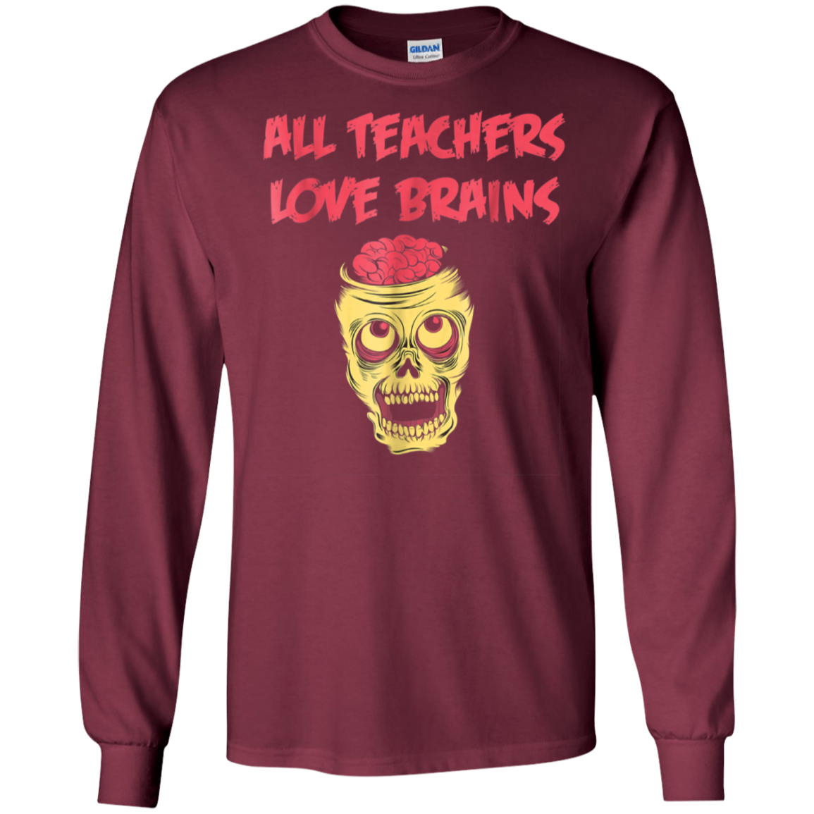 Funny Halloween Teacher All Teachers Love Brains T Shirt