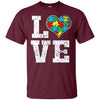 Image of Autism Shirt Love Support Puzzle Heart Autistic Shirt