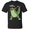 Image of American Pride T-Rex Dinosaur USA Dabbing Funny T Shirt