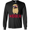 Image of American Flag Pug T-Shirt 4th July Shirt Gift 2018