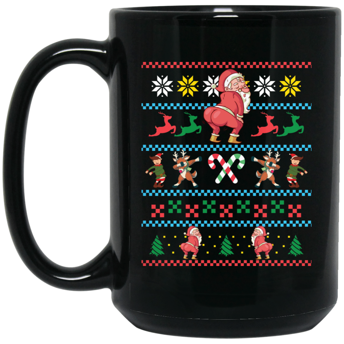 Santa Twerking T-Shirt Funny Elf Floss Dab Ugly Sweater