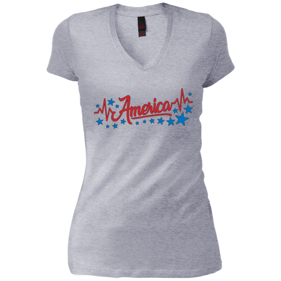 America Heartbeat Long Sleeve Fourth of July Outfit Stars